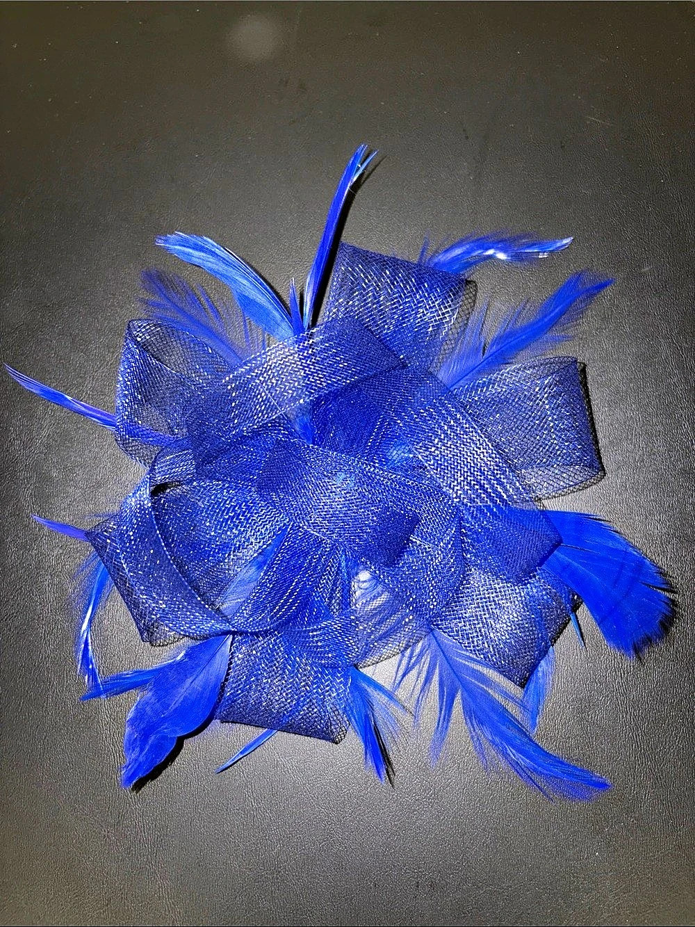 Blue Feather Hair Accessory or Brooch Pin